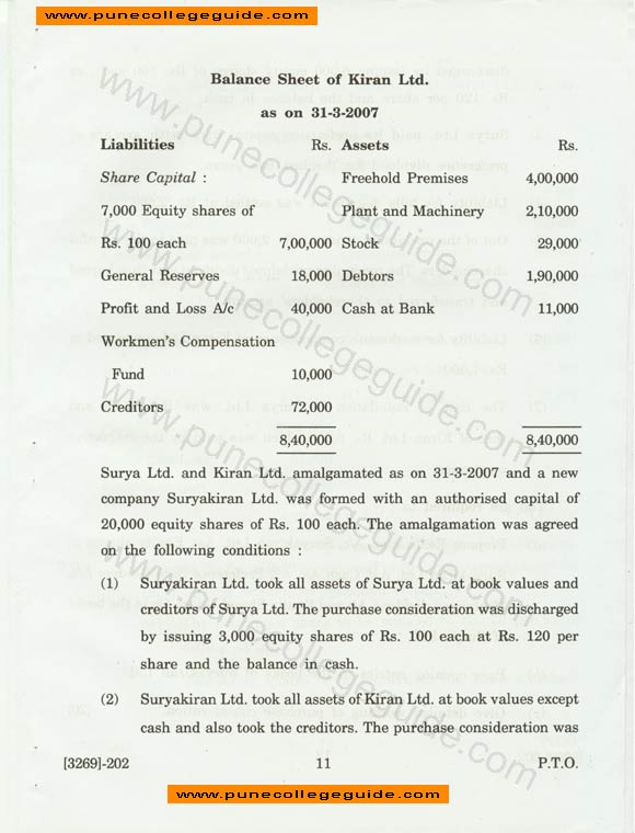 Corporate Accounting, balance sheet