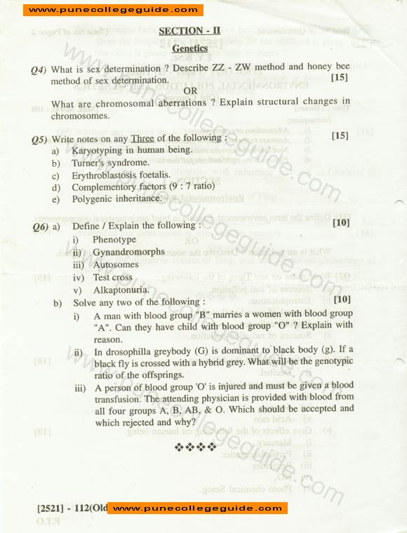 Zoology II environmental pollution and genetics (old course)