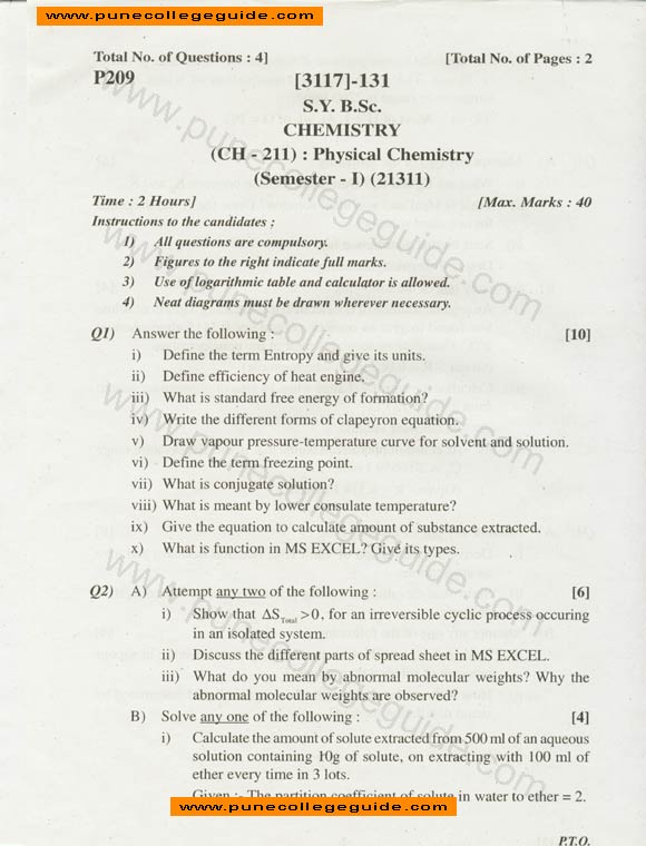 Chemistry: Physical Chemistry