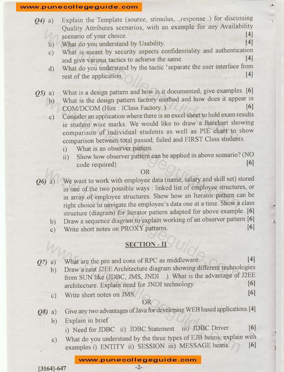 exam paper Software Architecture