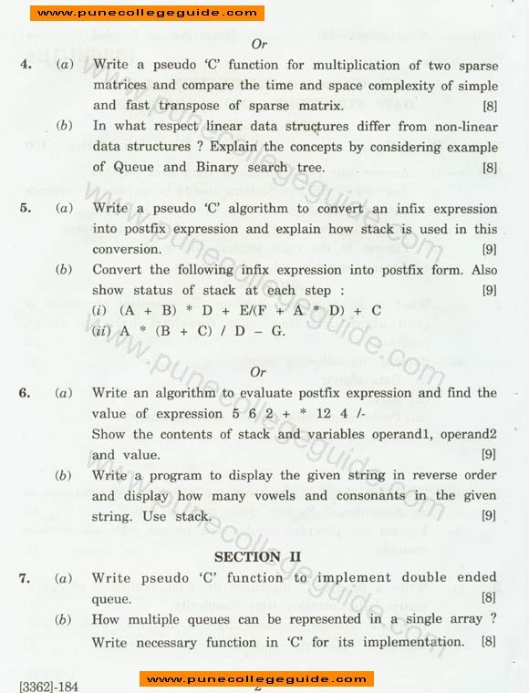 Data Structures and Algorithms Exam paper