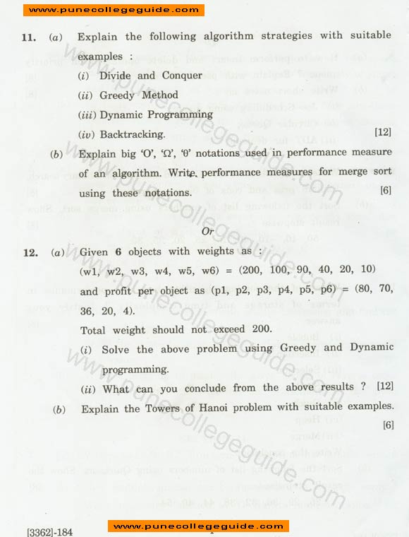 Data Structures and Algorithms paper set