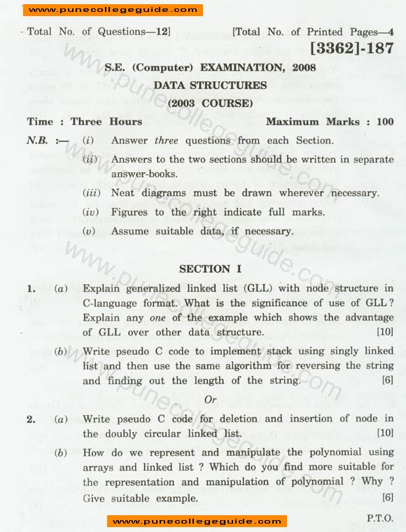 Data Structures question paper