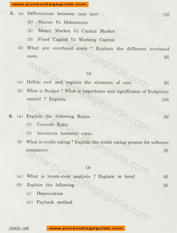 SE exam paper Financial and Industrial Management