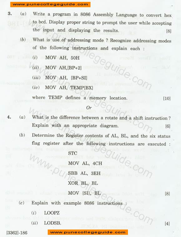 Microprocessors and Interfacing Techniques exam paper