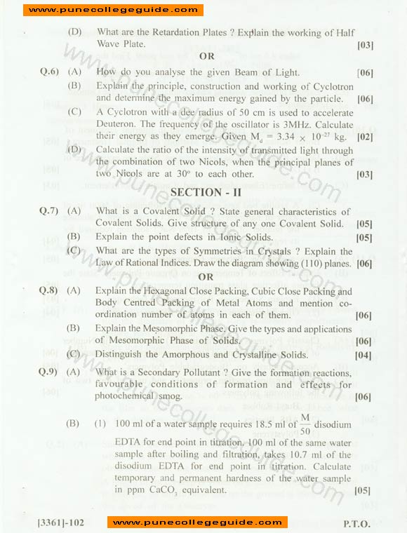 Paper set Applied Science, FE Mechanical