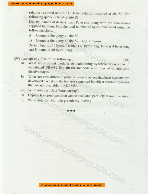 MSc question paper, Advanced Database Concepts paper, page5