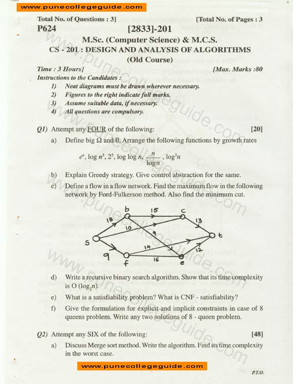 Design and Analysis of Algorithms: old course