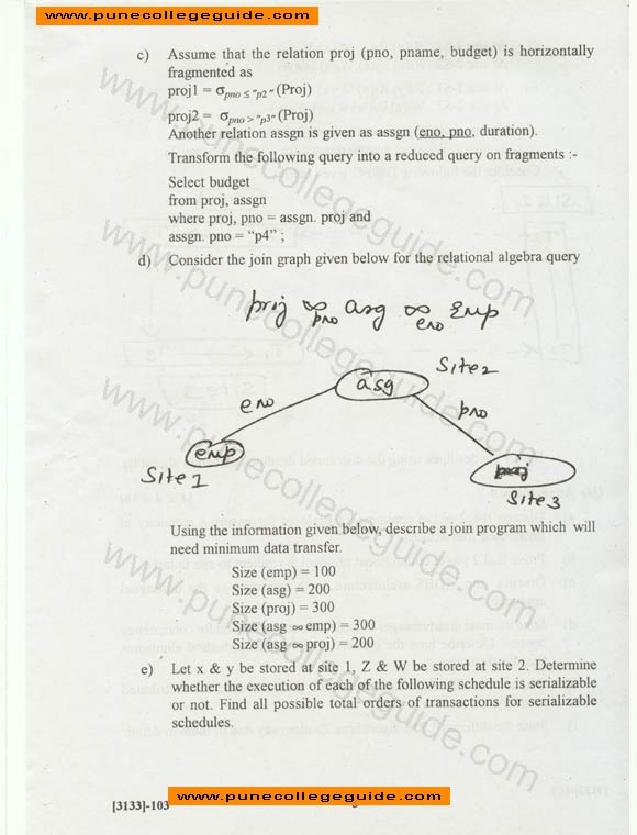 Advanced Database Concepts , exam paper